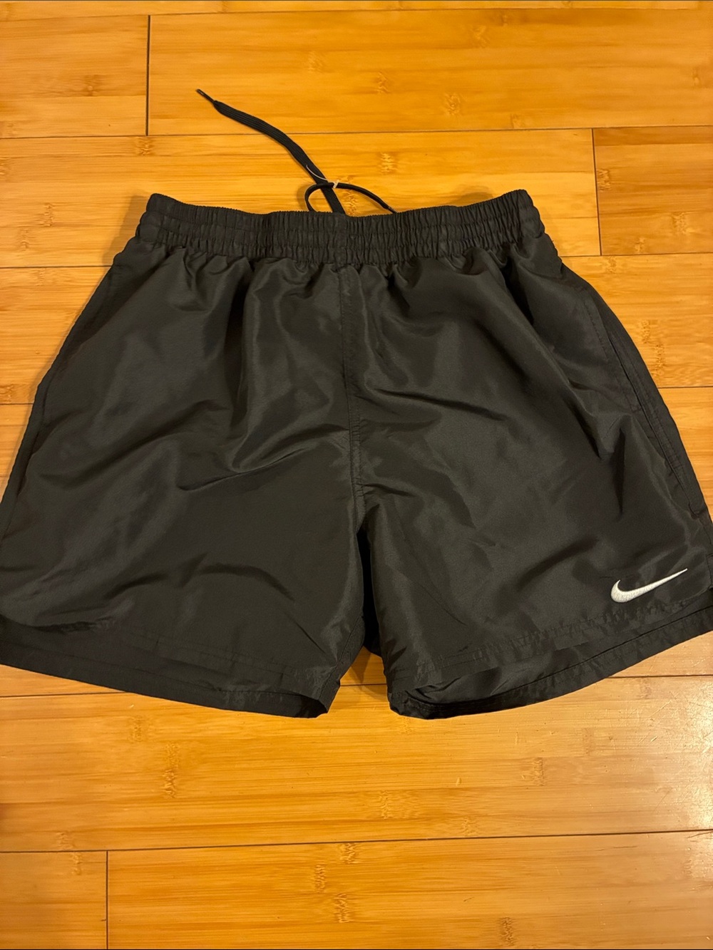 Nike Black Running Shorts with White Swoosh with Liner